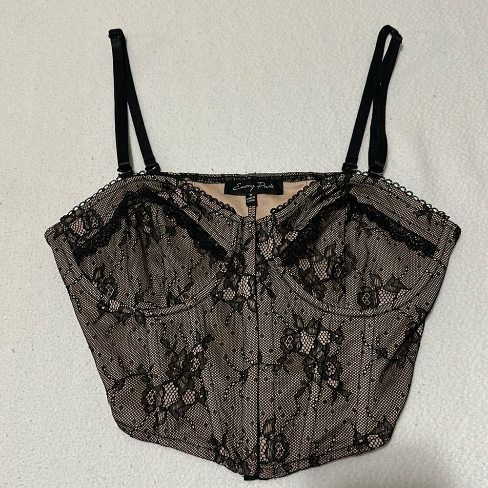 Emory Park black lace corset top